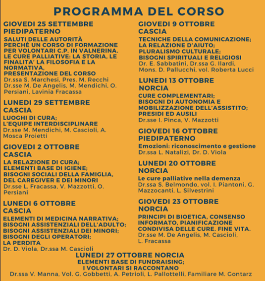 Programma Corso volontari